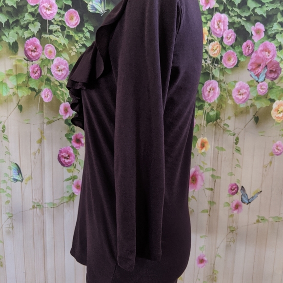 Gap Ruffled Long Sleeve Top Medium - Picture 4 of 7